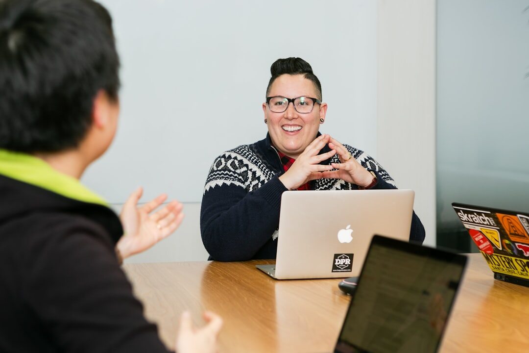person improving communication skills