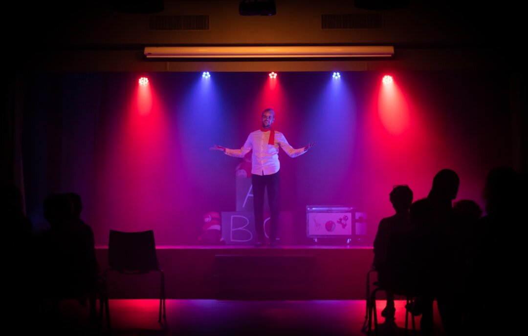 person presenting ideas on stage