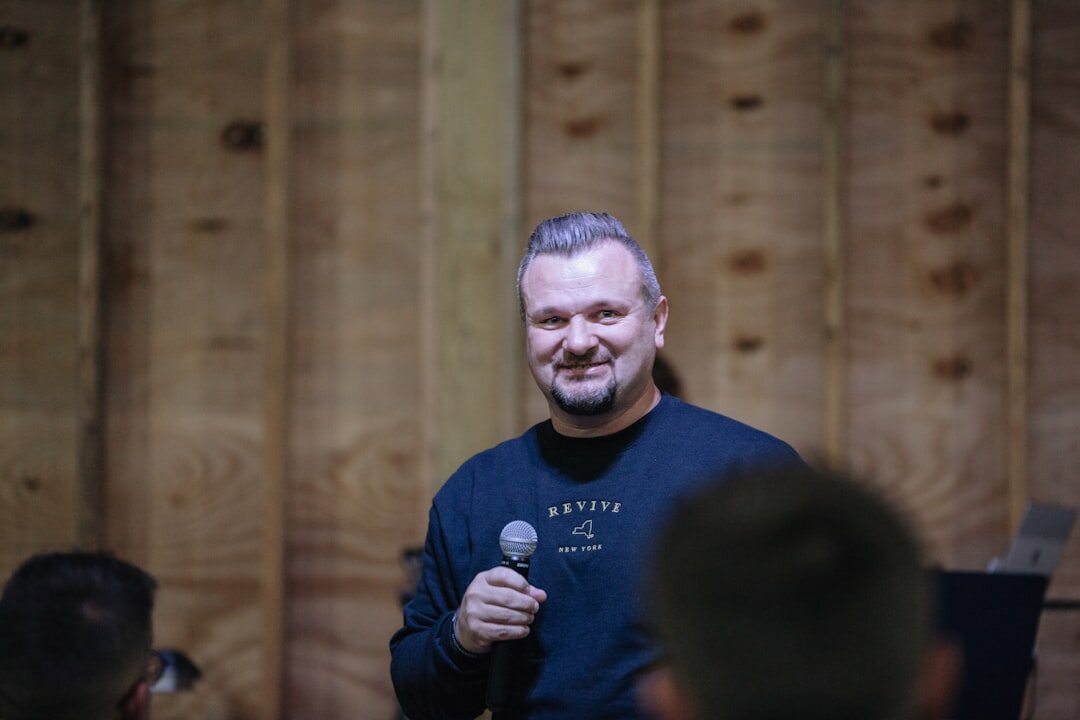 confident man speaking