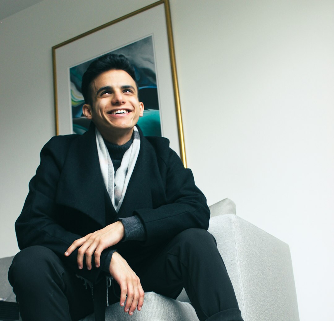 Portrait of a Brazilian man writer smiling