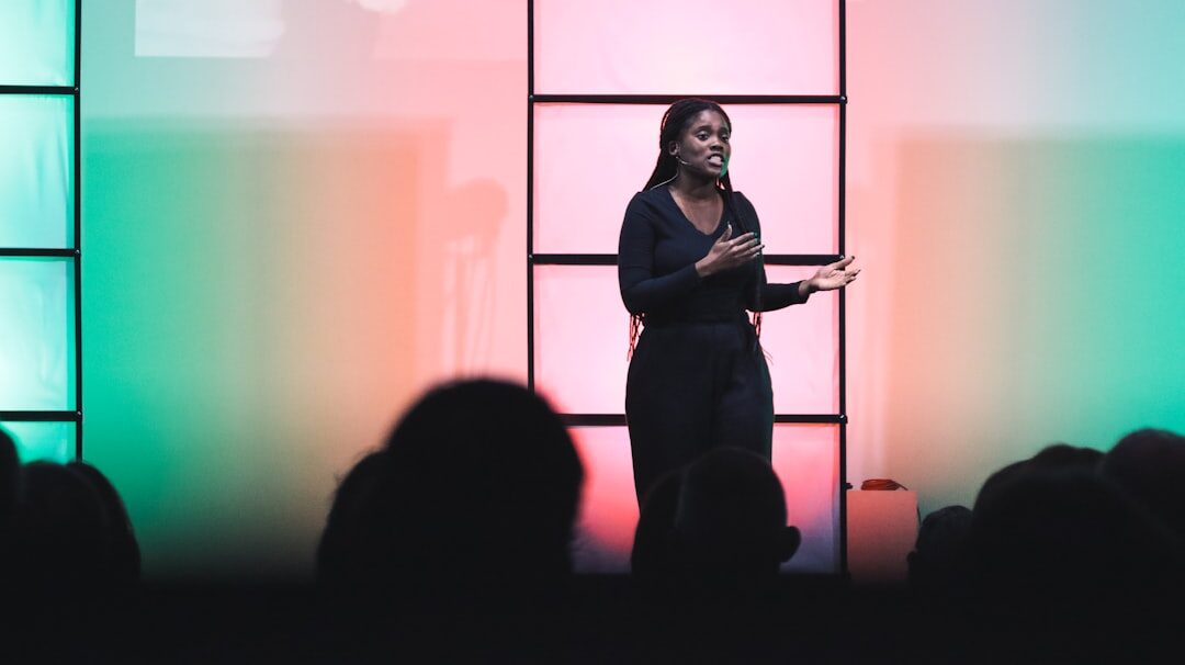 person giving presentation